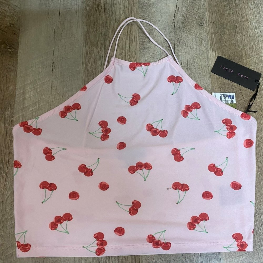 Faded Rose, Cherry, Crop Top, Size XL